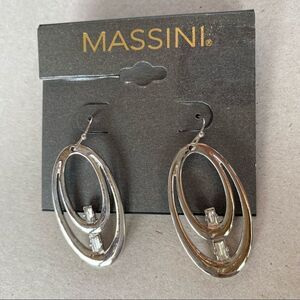 3 for $25✨ Silver Oval Dangle Hoop Earrings